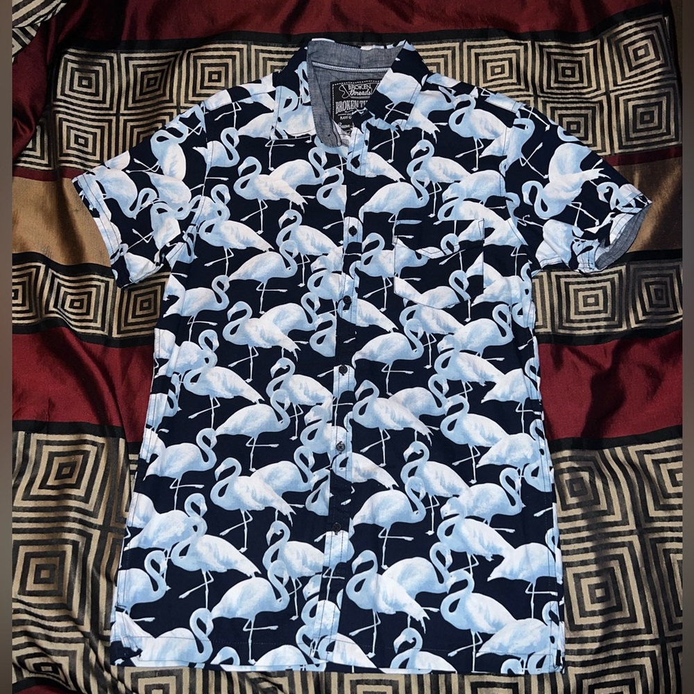 Broken Thread Flamingo Patterned Button Up